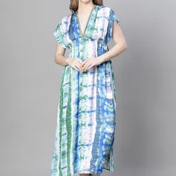 Oxolloxo Tie-Dyed Swimwear Cover-Up Maxi Dress-image-52