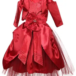 Samsara Couture Red Net Dress-image-86