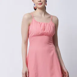MARC LOUIS Peach-Coloured Crepe Dress-image-49
