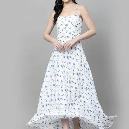 aayu Floral Printed Shoulder Straps Maxi Dress-image-28