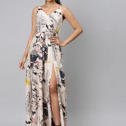 Sleek Italia Sleeveless Floral Printed Crepe Maxi Dress-picture-38