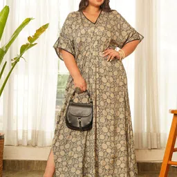 NANGALIA RUCHIRA Plus Size Floral Printed Cotton Maxi Dress-picture-17