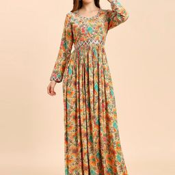 MADHURAM Floral Printed Maxi Ethnic Dress-image-29