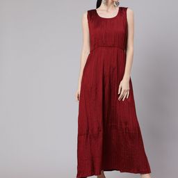 AKS Couture Sleeveless Pleated Fit & Flare Maxi Dress-image-87