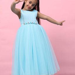 Toy Balloon kids Girls Round Neck Net Maxi Dress-image-17