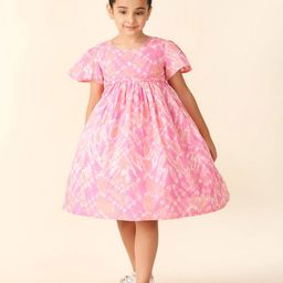 Fabindia Girls Tie and Dye Printed A-Line Dress-image-12