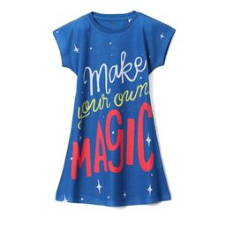 Wear Your Mind Typographic Print Round Neck T-shirt Dress-35