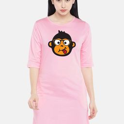 STATUS MANTRA Graphic Printed Cotton T-shirt Dress-image-80