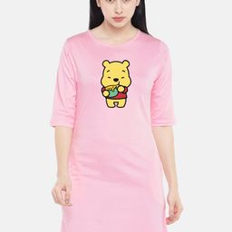 STATUS MANTRA Graphic Printed Pure Cotton T-Shirt Dress-image-99