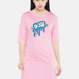 STATUS MANTRA Typography Printed Round Neck Cotton T shirt Dress-image-90