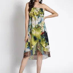 250 DESIGNS Floral Printed Strapless A-Line Dress-picture-3