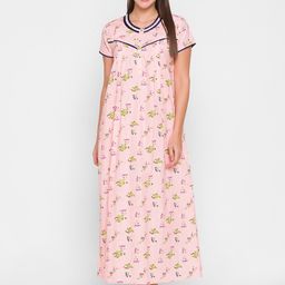 AV2 Peach-Coloured Printed Maxi Nightdress-15