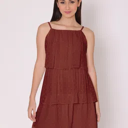 DressBerry Layered Georgette A-Line Dress-image-56