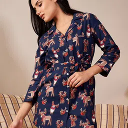 SANSKRUTIHOMES Conversational Printed Pure Cotton Nightdress-image-64