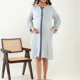The Kaftan Company Cotton Maternity A-Line Dress-image-62