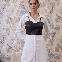 Athena Shirt Collar A-Line Party Mini Dress-image-68