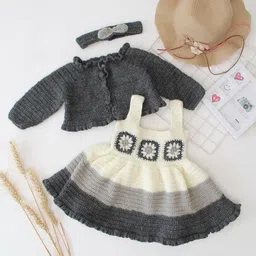 Woonie Girls Self Design Self Design Fit & Flare Dress-29