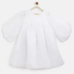 TALES & STORIES Girls Puff Sleeve A-Line Dress-picture-28