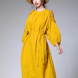 JC Collection Cold-Shoulder Sleeves A-Line Dress-picture-25