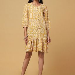 Marigold Lane Floral Printed Puff Sleeve A-Line Dress-image-57