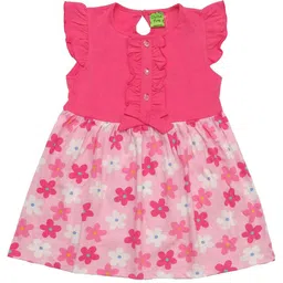 Clothe Funn Girls Floral Print Flutter Sleeve A-Line Dress-image-25