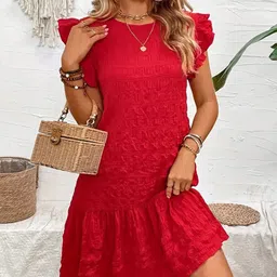 StyleCast Flutter Sleeve A-Line Dress-20