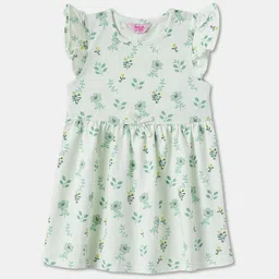 R&B Floral Flutter Sleeve A-Line Dress-image-66