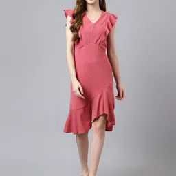 Latin Quarters V-Neck Flutter Sleeve Sheath Dress-image-24