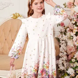 BAESD Floral Print Flutter Sleeve Fit & Flare Dress image 3