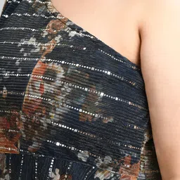 PrettyPlus by Desinoor.com Plus Size One Shoulder Floral Printed A-Line Midi Dress image 5