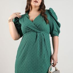 Instafab Plus Plus Size Puff Sleeve Empire Dress-image-89