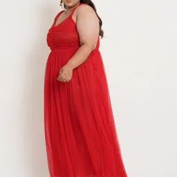 U&F Women Plus Size Net Maxi Dress image 5