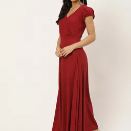 Chemistry V-Neck Puff Sleeves Maxi Dress-picture-18