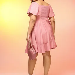 CURVE BY KASSUALLY Flutter Sleeve Fit & Flare Dress image 4