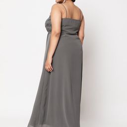 Curves by MISH Plus Size Charcoal Embellished Maxi Dress image 4