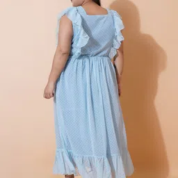 U&F Beyond Self Design Ruffled Georgette  Fit and Flare Maxi Dress image 4