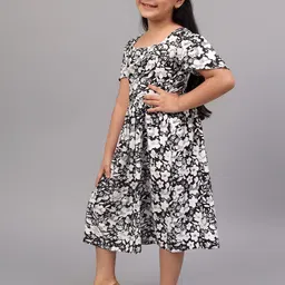 BAESD Floral Print Flutter Sleeve Fit & Flare Midi Dress image 4