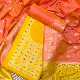 ZARIMO Raw Silk Unstitched Dress Material-image-76