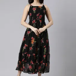 Souchii Floral Printed Tiered A-Line Dress-picture-21