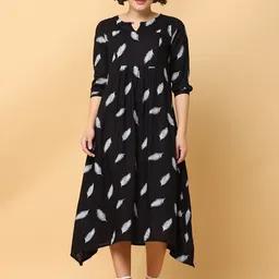 BLACK & BLAH BLAH Printed Midi Dress-image-73