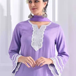 Anouk Women Embroidered Regular Thread Work Kurta with Salwar & With Dupatta image 2