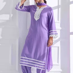Anouk Women Embroidered Regular Thread Work Kurta with Salwar & With Dupatta image 4
