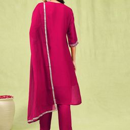 VredeVogel Ethnic Motifs Yoke Design Regular Kurta with Trousers & Dupatta image 5