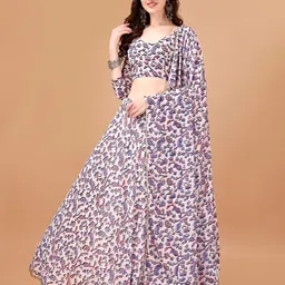 PMD Fashion Printed Semi-Stitched Lehenga & Unstitched Blouse With Dupatta-picture-0