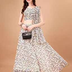 PMD Fashion Printed Semi-Stitched Lehenga & Unstitched Blouse With Dupatta-picture-30