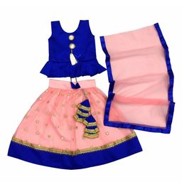 BAESD Girls Mirror Work Ready to Wear Lehenga & Blouse With Dupatta-image-2