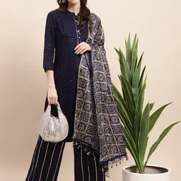 Anouk  Regular Sequinned Kurta With Palazzos & With Dupatta-picture-46
