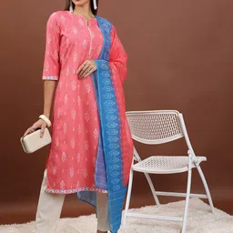 KETCH Ethnic Motifs Printed Regular Kurta With Trousers & Dupatta image 1