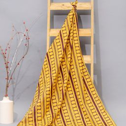 Contrast Living Ethnic Motifs Printed Pure Cotton Scarf-4