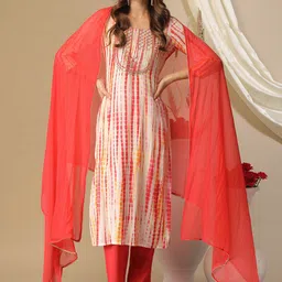 KALINI Dyed Regular Thread Work Kurta ,Trousers &  Dupatta-picture-41